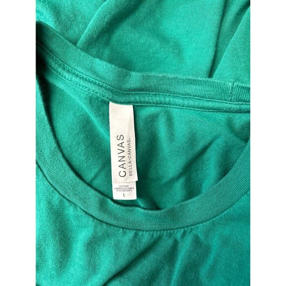 Bella Canvas Women’s Short Sleeve Graphic Tee Not Lucky Simply Blessed Green L - Picture 5 of 9